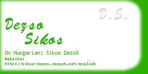 dezso sikos business card